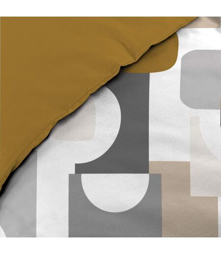 Parure de Lit 3 Pièces Geomelo 240x220cm Ocre