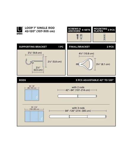 Tringle à rideaux extensible Loop