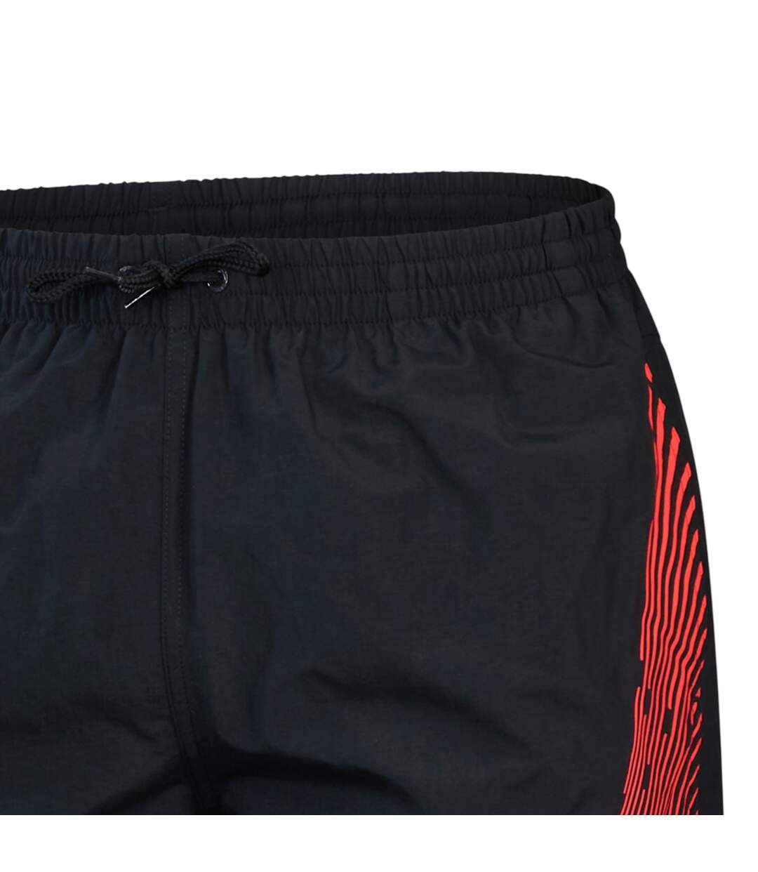 Mens Medley Cut Line Logo Swim Shorts Black Red Speedo-2