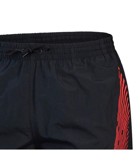 Mens Medley Cut Line Logo Swim Shorts Black Red Speedo