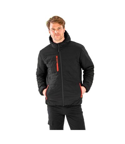 Result Genuine Recycled Mens Compass Padded Jacket (Black/Red) - UTRW8196