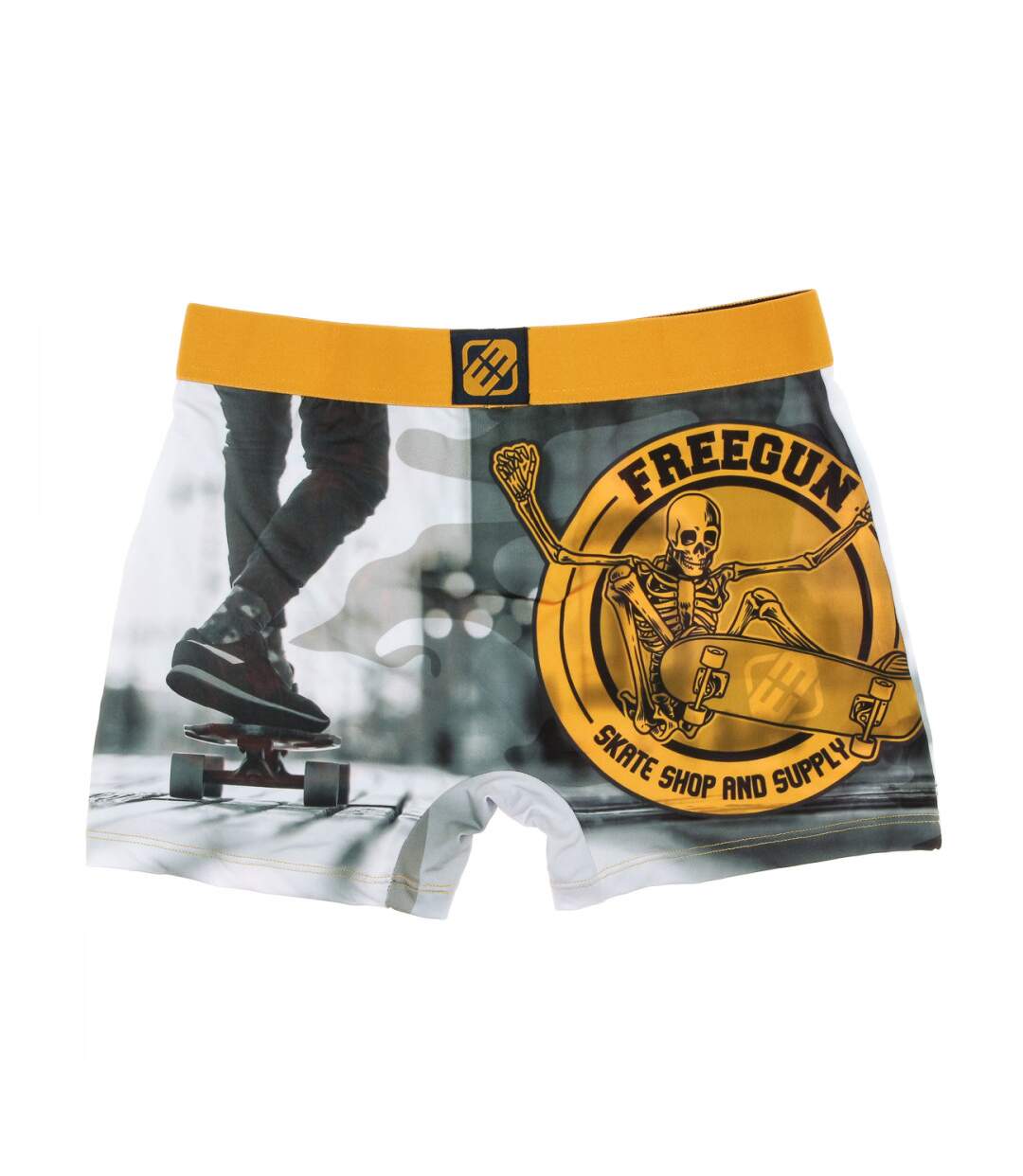 Boxer Gris/Jaune Homme Freegun Skate