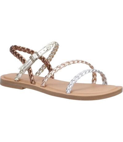 Womens/ladies kira metallic sandals silver/gold Toms