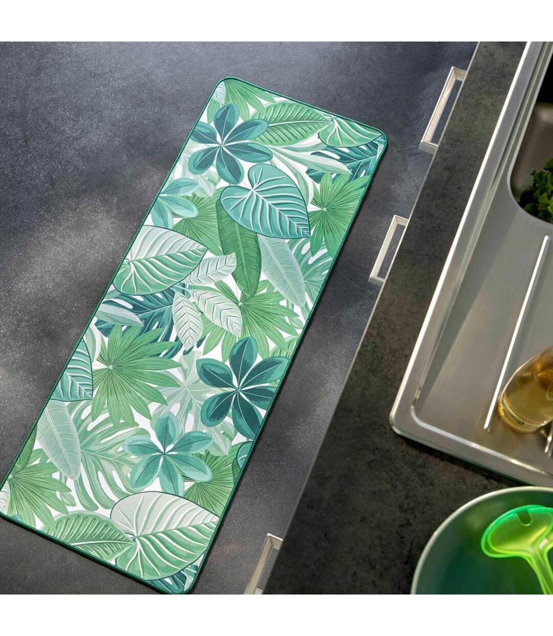 Tapis Déco Imprimé Ardenia 45x120cm Vert-4
