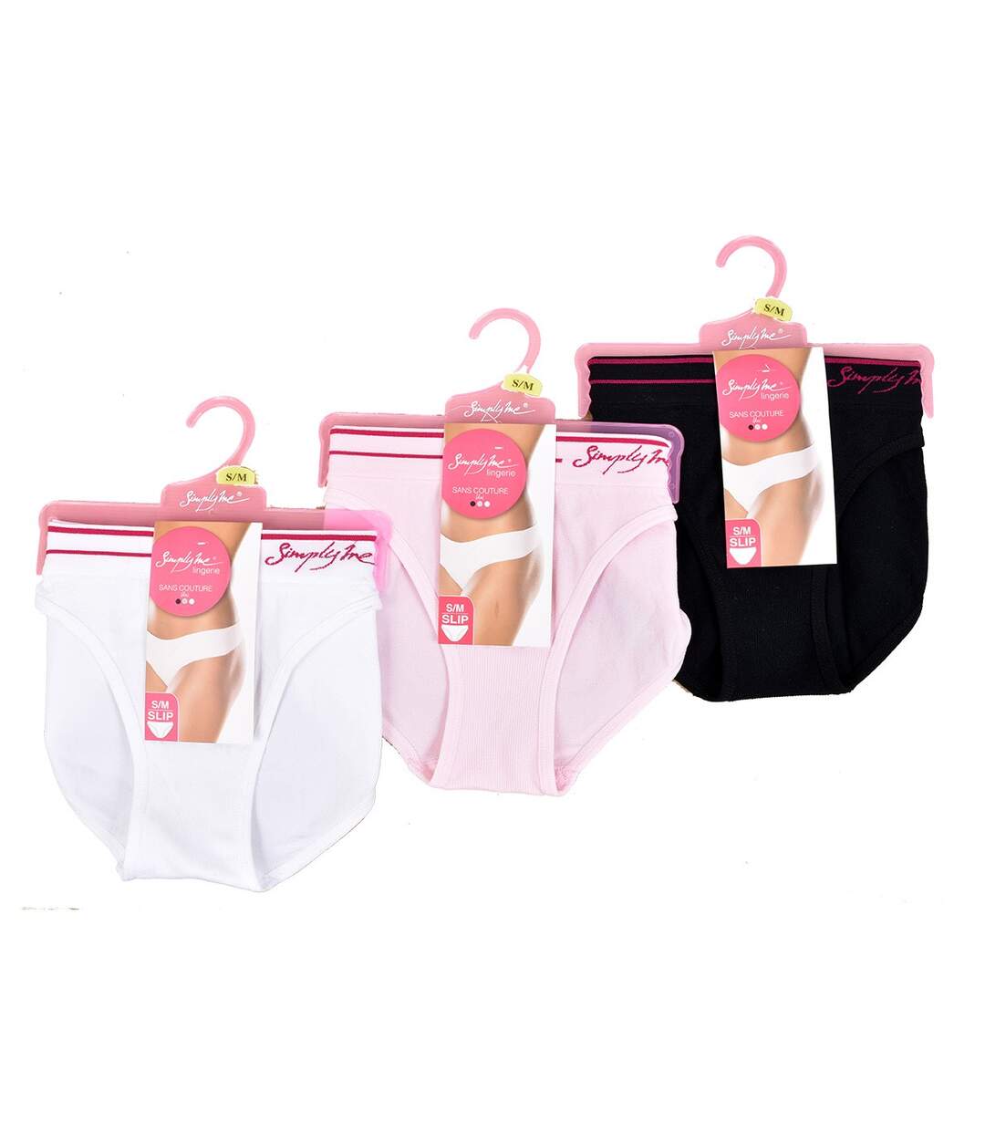 Culottes Femme SIMPLY ME Confort Qualité supérieure Coton Majoritaire Pack de 3 Culottes Sans Couture-2