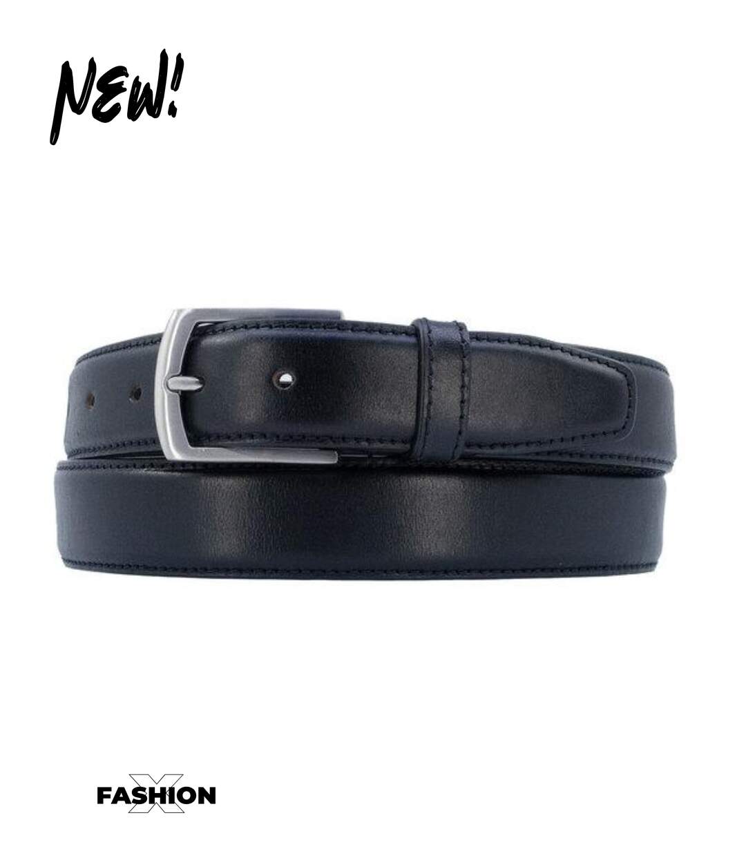 Ceinture homme noir en cuir de buffle - Sangle réglable