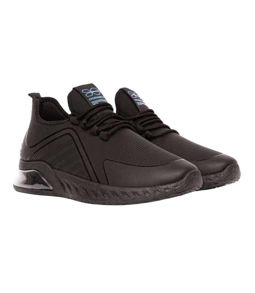 Baskets clarington homme noir / bleu Crosshatch-1