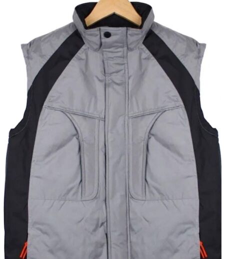 SEDETEX SH1138G — Gilet sans manches gris et noir : protection imperméable et visibilité accrue