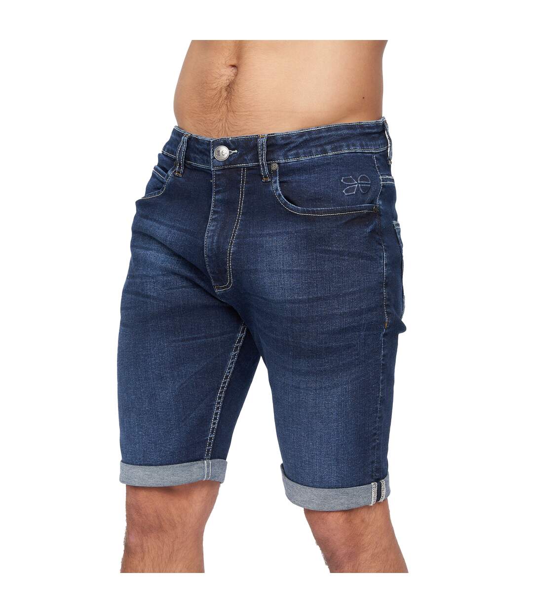 Short Tonwin Homme Bleu Foncé Délavé Crosshatch-4