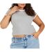 T-shirt Motif/style Ringer Femme Gris Blanc Brave Soul-3