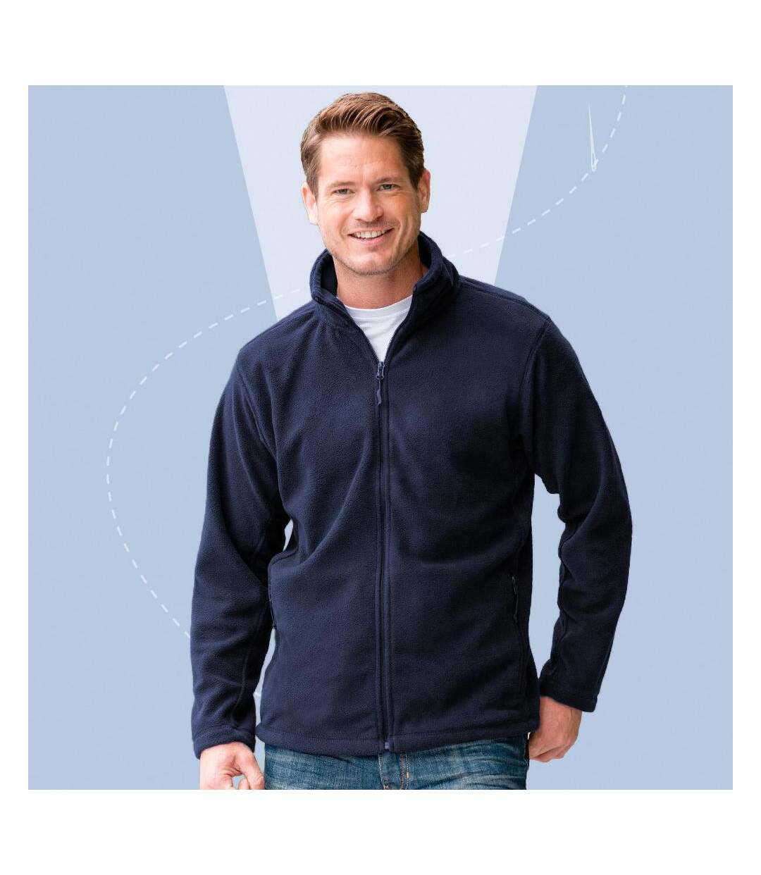 Jerzees Colours Veste Polaire À Fermeture Zippée Homme Bleu Marine Russell-1