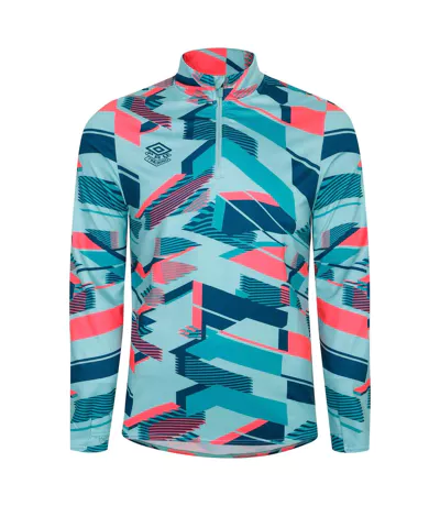 Haut De Sport Échauffement Style Imprimé Graphique Premier Homme Bleu Rose Umbro