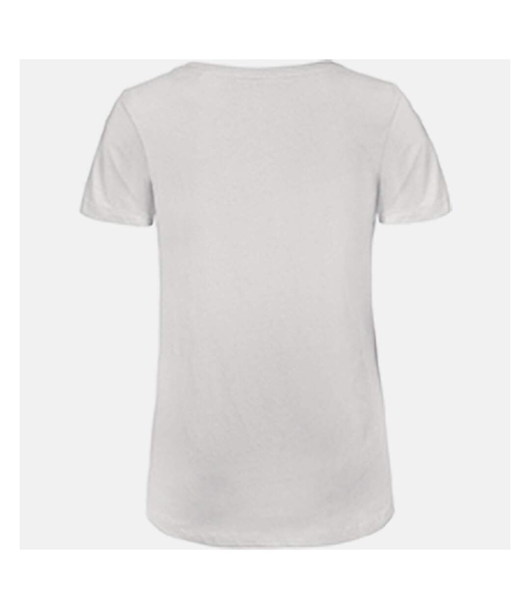 T-shirt en coton bio à col v femme blanc B&C Favourite