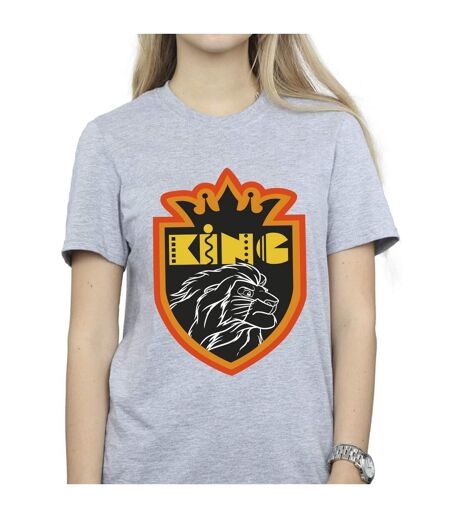 Disney Womens/Ladies The Lion King Crest Cotton Boyfriend T-Shirt (Gris sportif) - UTBI29450