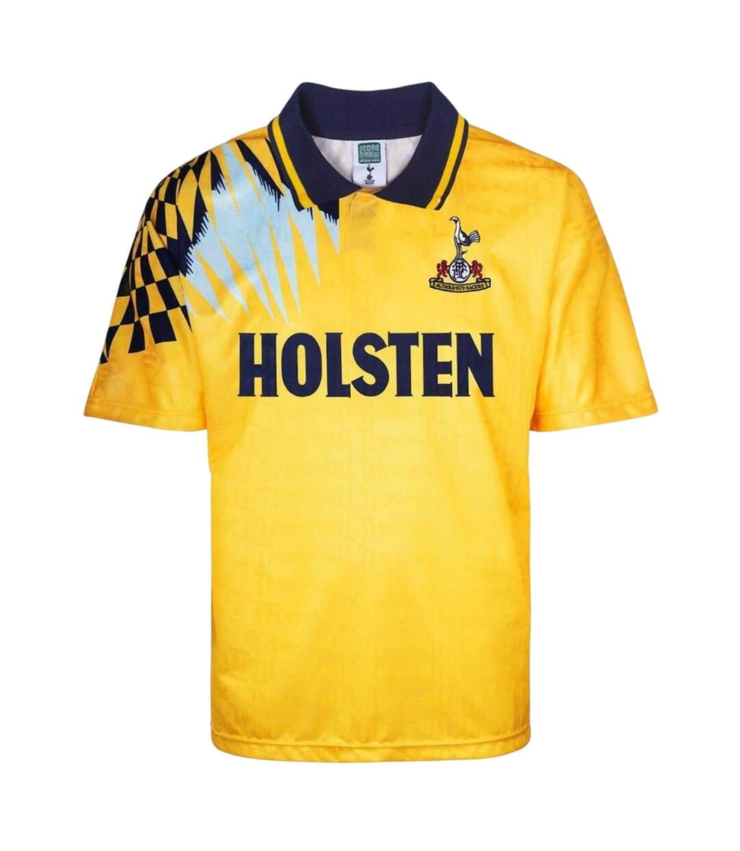 Mens 1992 Tottenham Hotspur Fc Away Shirt Yellow Blue Score Draw-1