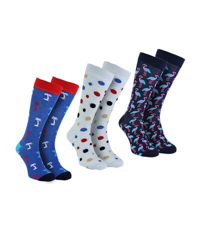Set of 3 Fun and Stylish Novelty Summer Vibes Dress Mens Socks