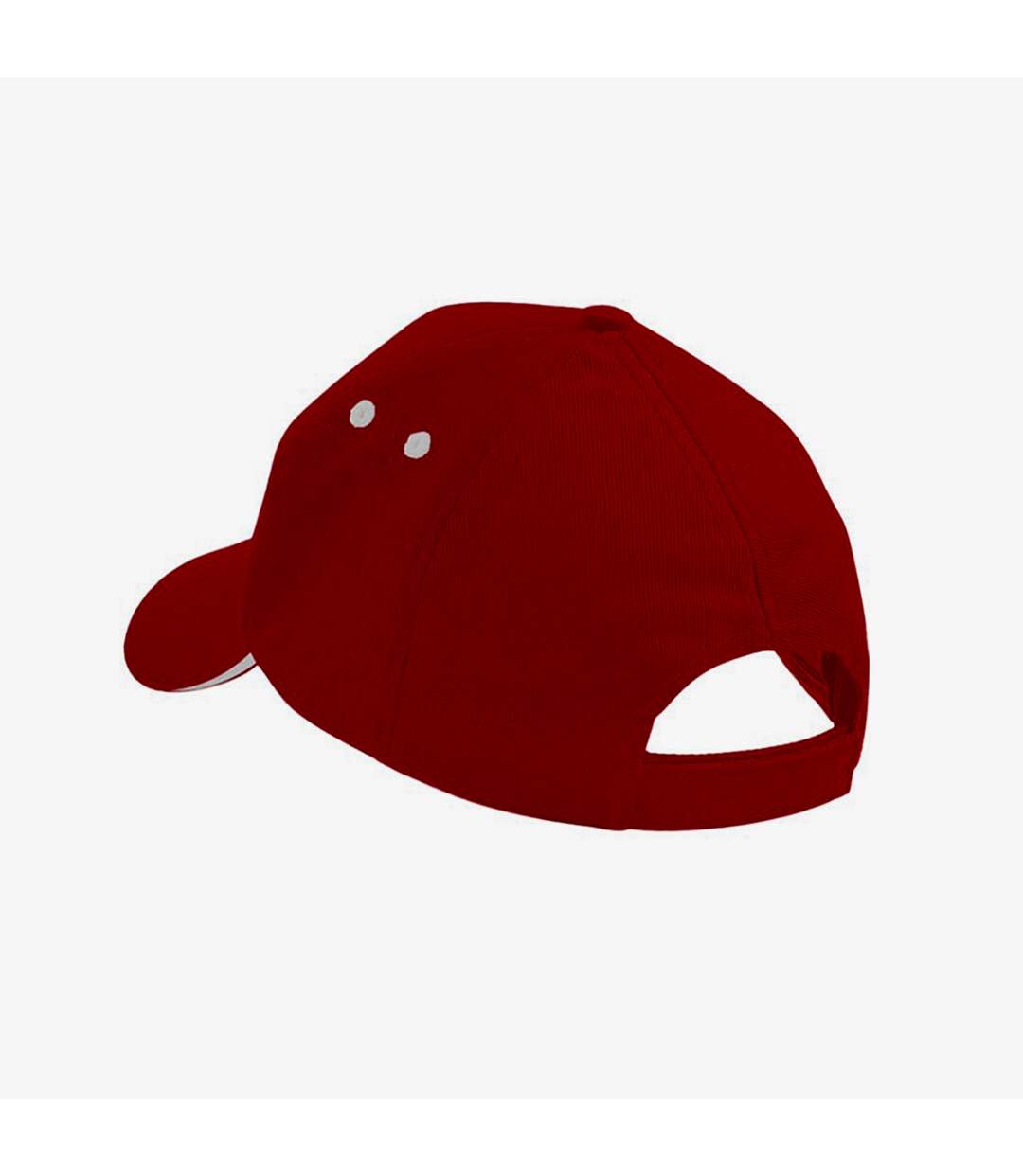 Casquette 100% coton adulte unisexe rouge/blanc Beechfield-2