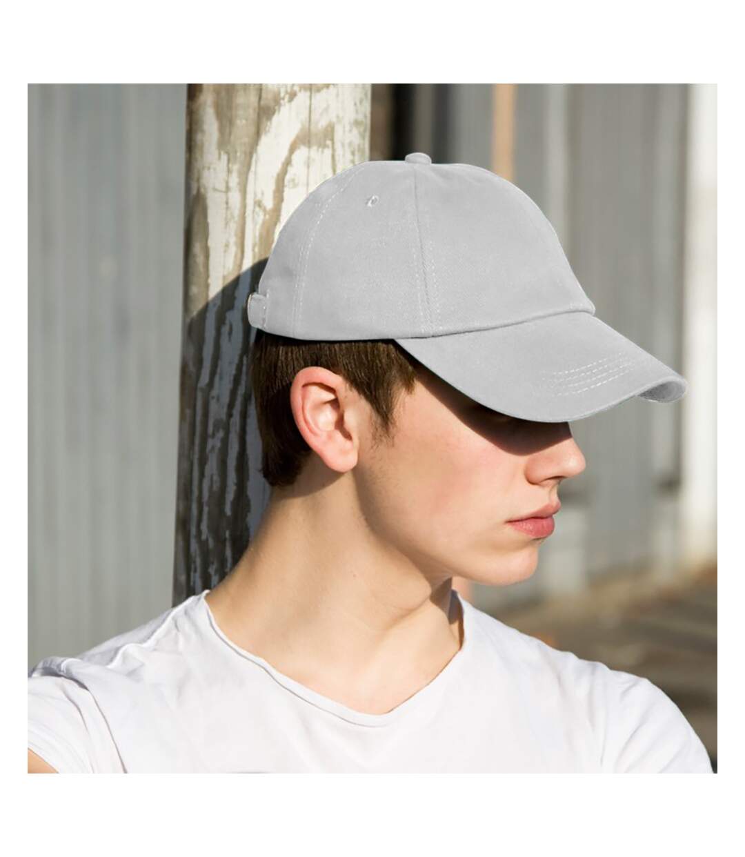 Lot de 2  casquettes unies adulte blanc Result-2