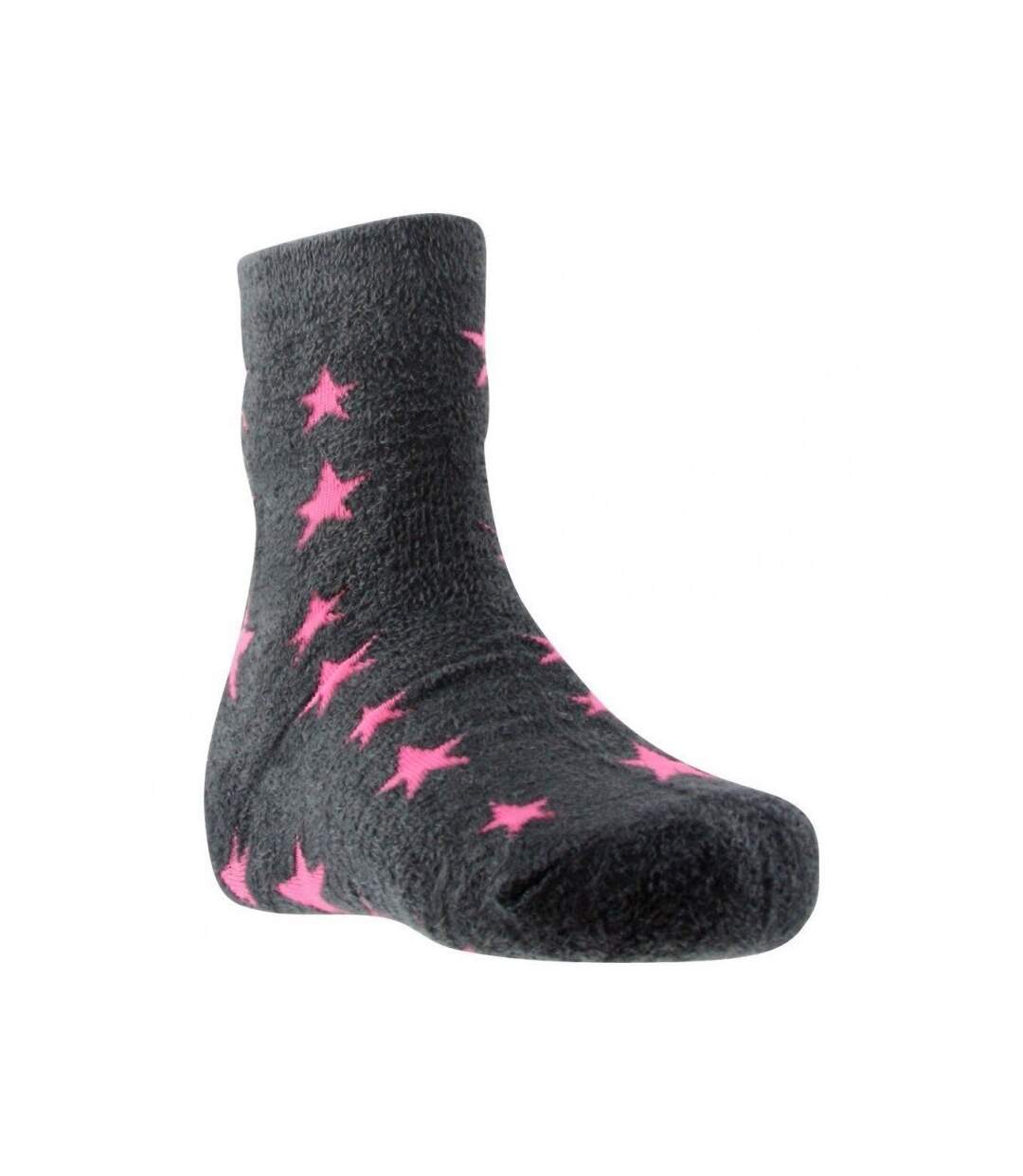 TWINDAY Chaussettes Femme Microfibre DOUCE Etoile Gris Rose-1