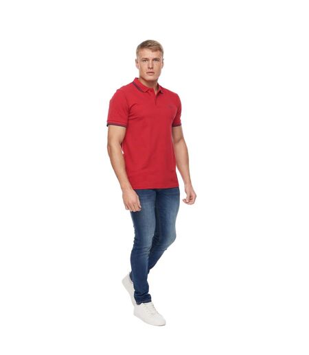 Mens Upwood Polo Shirt Red Bewley & Ritch