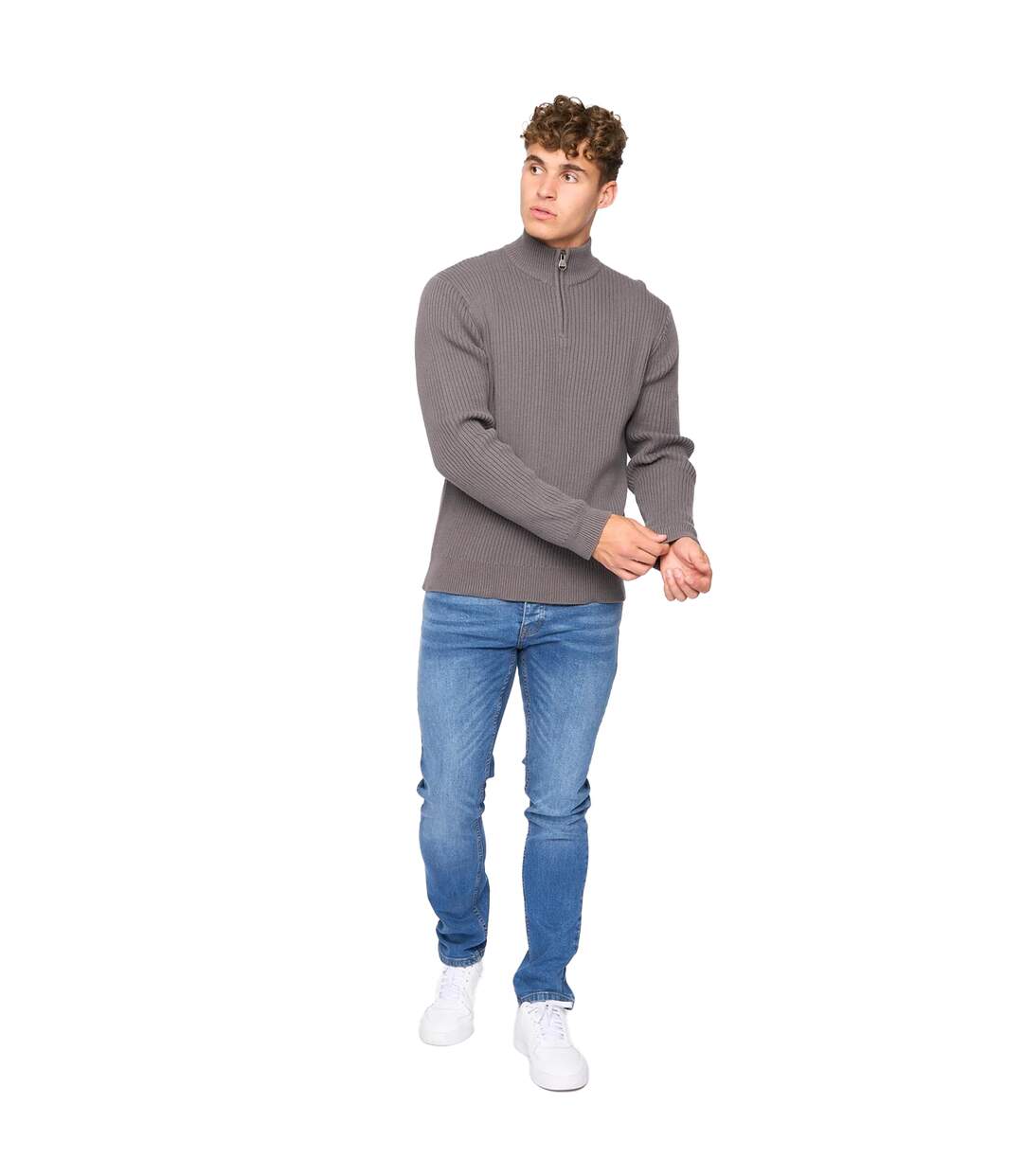 Pull havaline homme gris anthracite Crosshatch