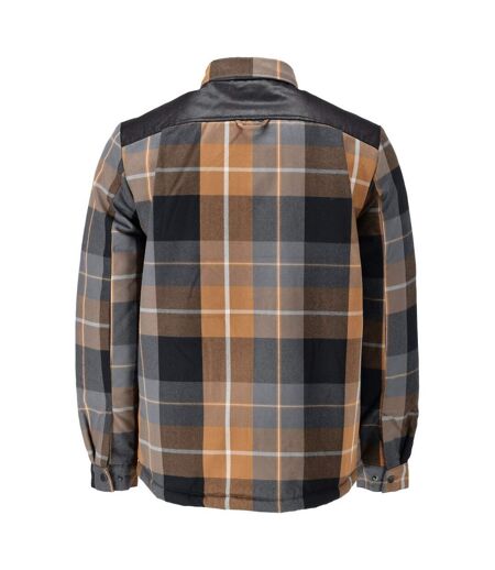 Mens Customised Checked Pile Shirt Nut Brown Mascot
