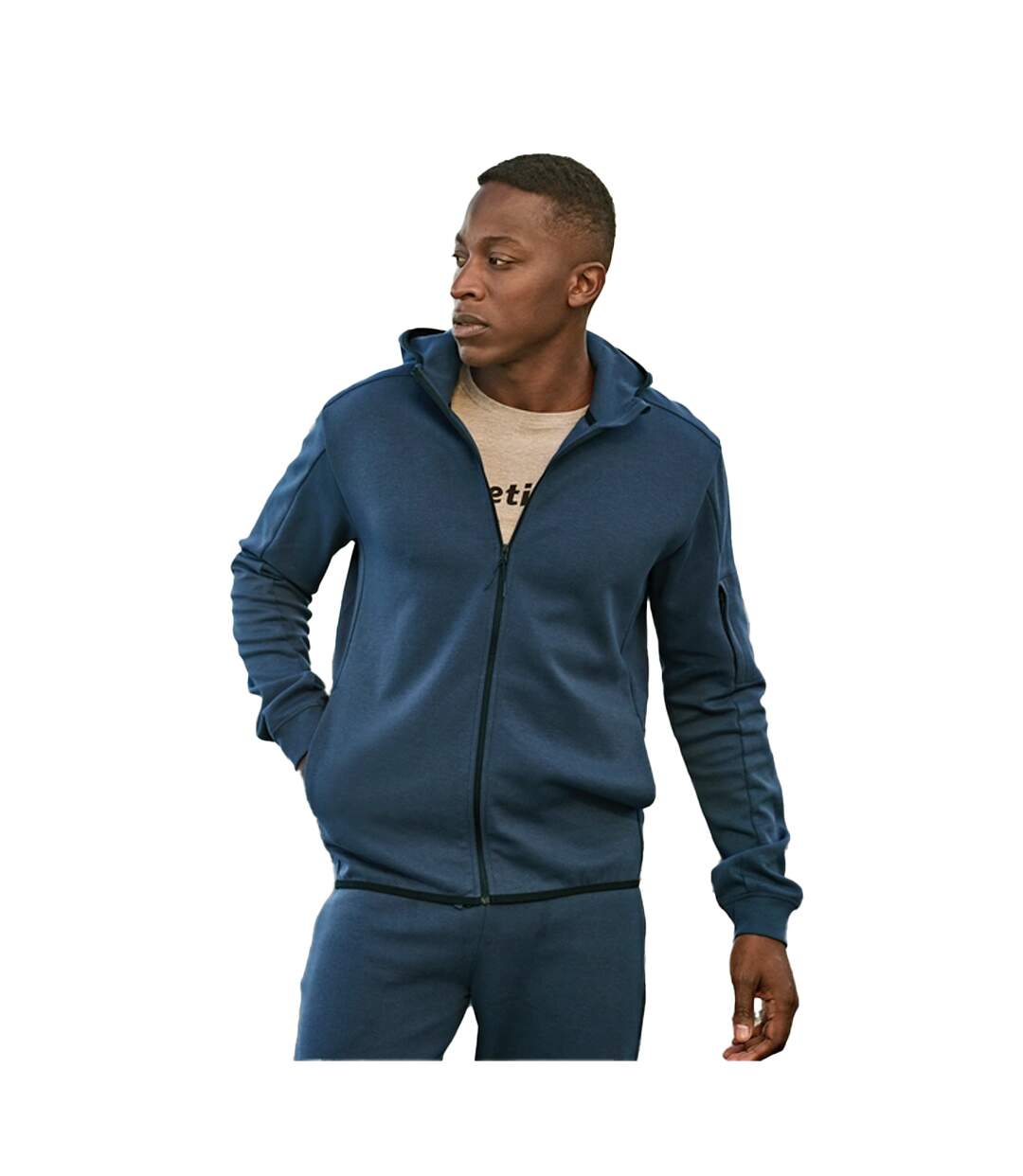 Veste À Capuche Athletic Homme Bleu Foncé Tee Jays-1
