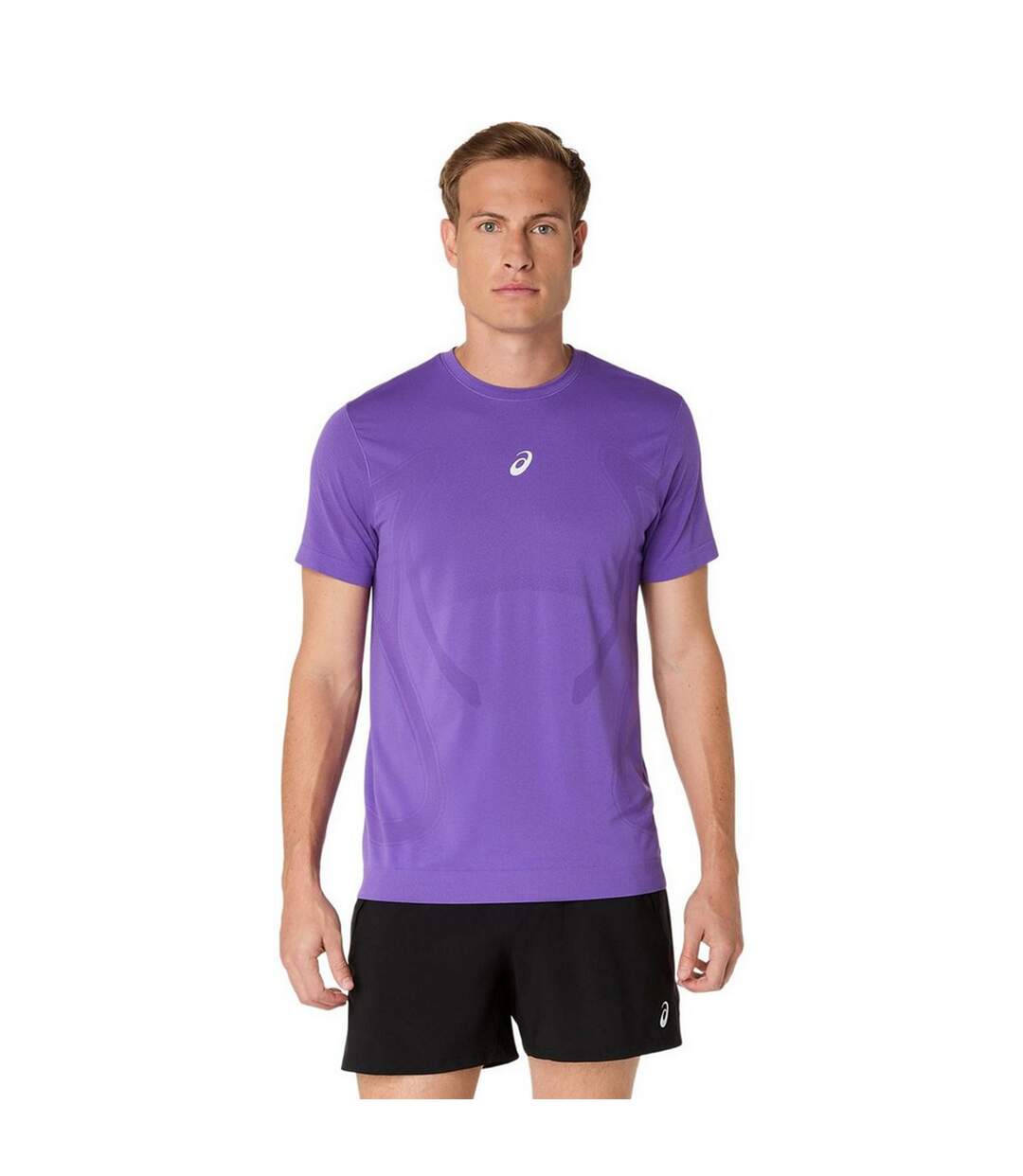 Mens Vented Regular Short-sleeved Top Purple Asics-2