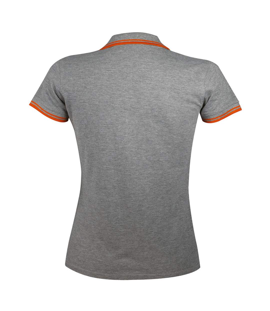 Polo manches courtes pasadena femme gris chiné/orange SOLS