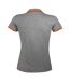 SOLS Womens/Ladies Pasadena Tipped Short Sleeve Pique Polo Shirt (Grey Marl/Orange) - UTPC2432