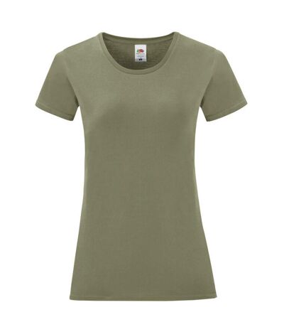 T-shirt iconic femme olive classique Fruit of the Loom Fruit of the Loom