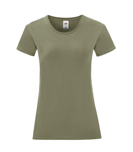 Womens/ladies iconic 150 t-shirt classic olive Fruit of the Loom