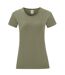 T-shirt iconic femme olive classique Fruit of the Loom