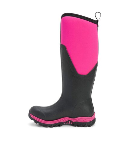 Muck Boots Womens/Ladies Arctic Sport Tall Pill On Wellie Boots (Black/Pink) - UTFS4289