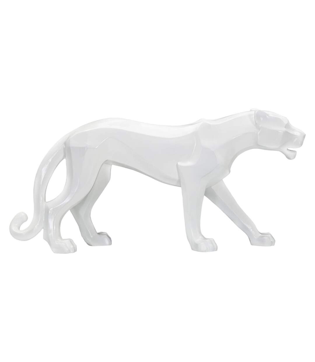 Statuette Déco en Résine Panthère 70cm Blanc-2
