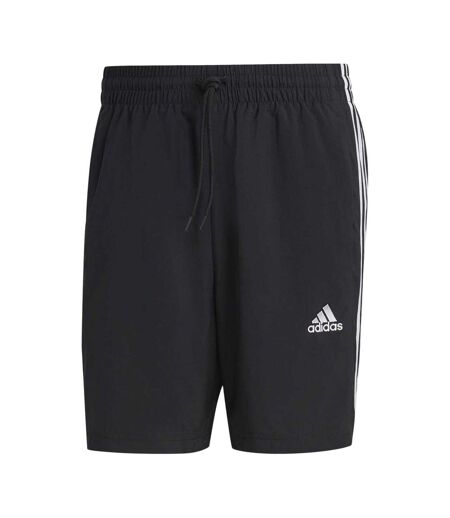 Mens 3 Stripes Shorts Black White Adidas