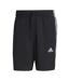 Mens 3 Stripes Shorts Black White Adidas-1