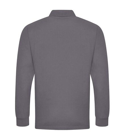 PRORTX Mens Long-Sleeved Polo Shirt (Solid Grey)