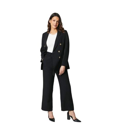 Womens/ladies Belted Petite Wide Leg Trousers Black Principles