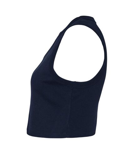 Womens/ladies muscles micro-rib tank top solid navy Bella + Canvas