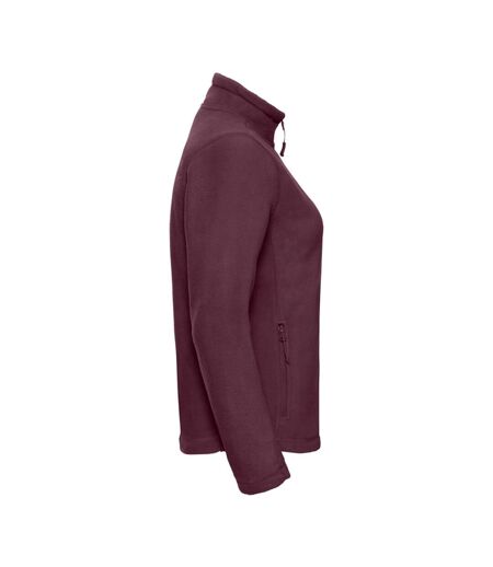 Womens/ladies full zip outdoor fleece jacket burgundy Russell