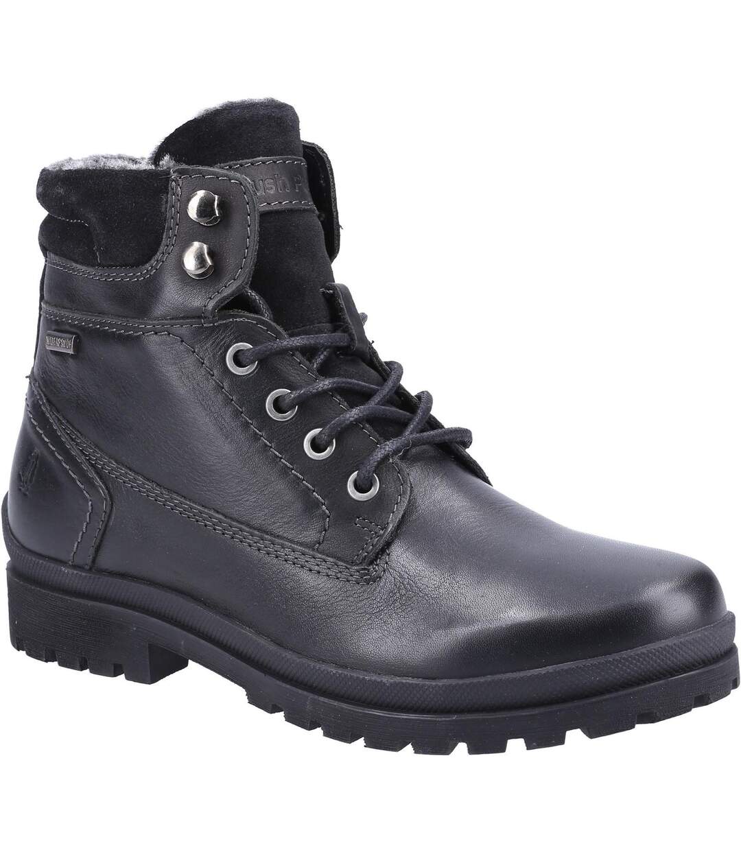Hush Puppies Womens/Ladies Annay Leather Combat Boots (Black) - UTFS8518