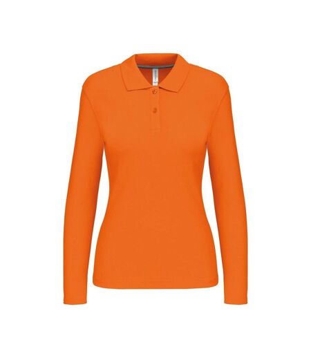 Polo manches longues - Femme - K244 - orange