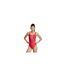 Womens/ladies Triple Stripe One Piece Swimsuit Ruby Red Adidas-1