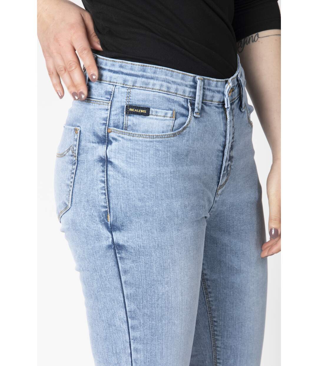 Jeans coupe slim trompette ELEN BLEU