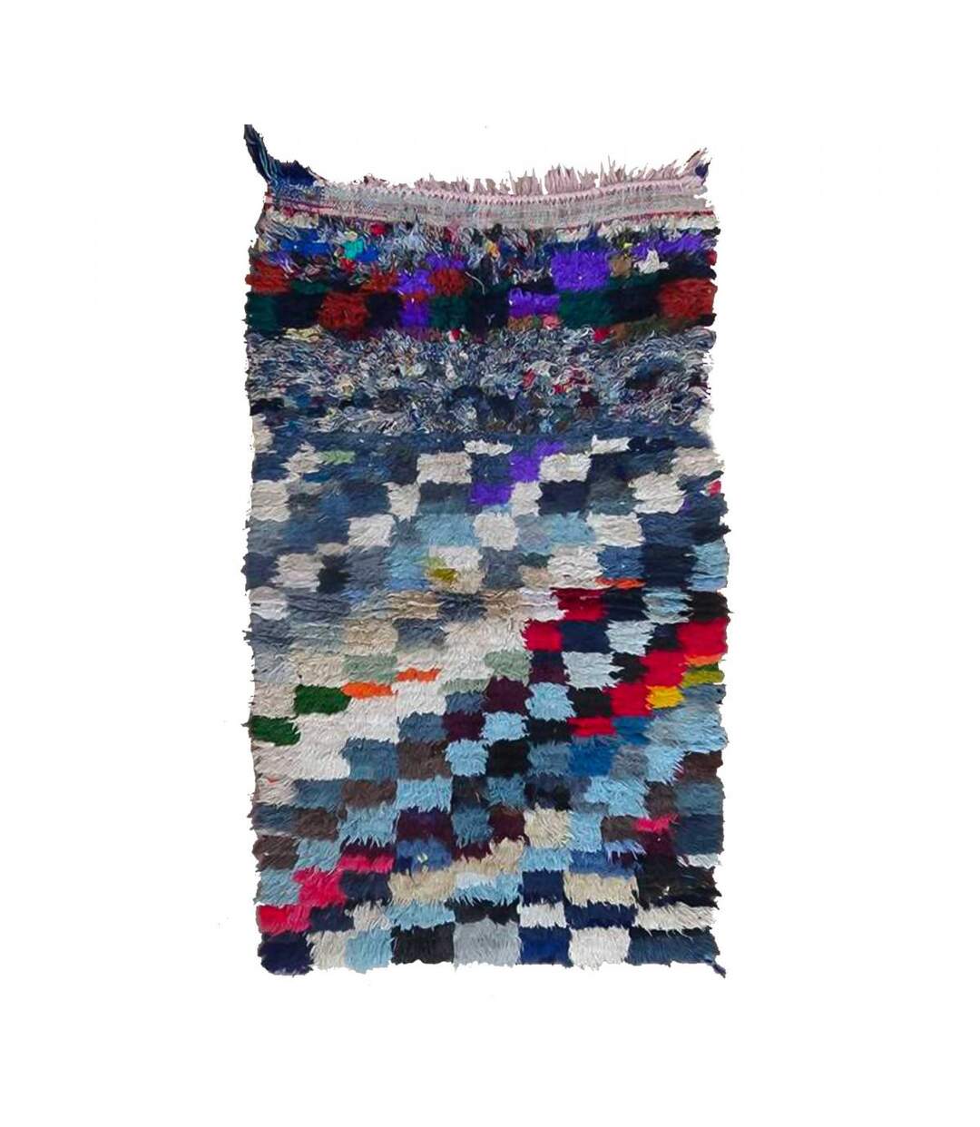 Authentique tapis berbère fait main en tissu recyclé ZAOUIT-1