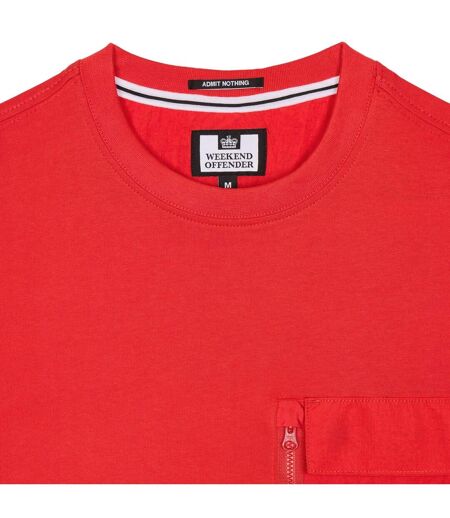 Mens Takaji Parachute Pocket T-shirt Rouge Weekend Offender