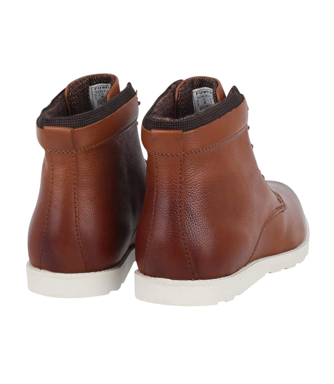 Mens Shira Leather Flat Boots Tan Firetrap-2