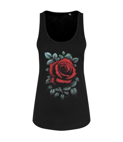 Requiem Collective Womens/Ladies Cardinal Rose Vest Top (Noir / rouge) - UTGR2852