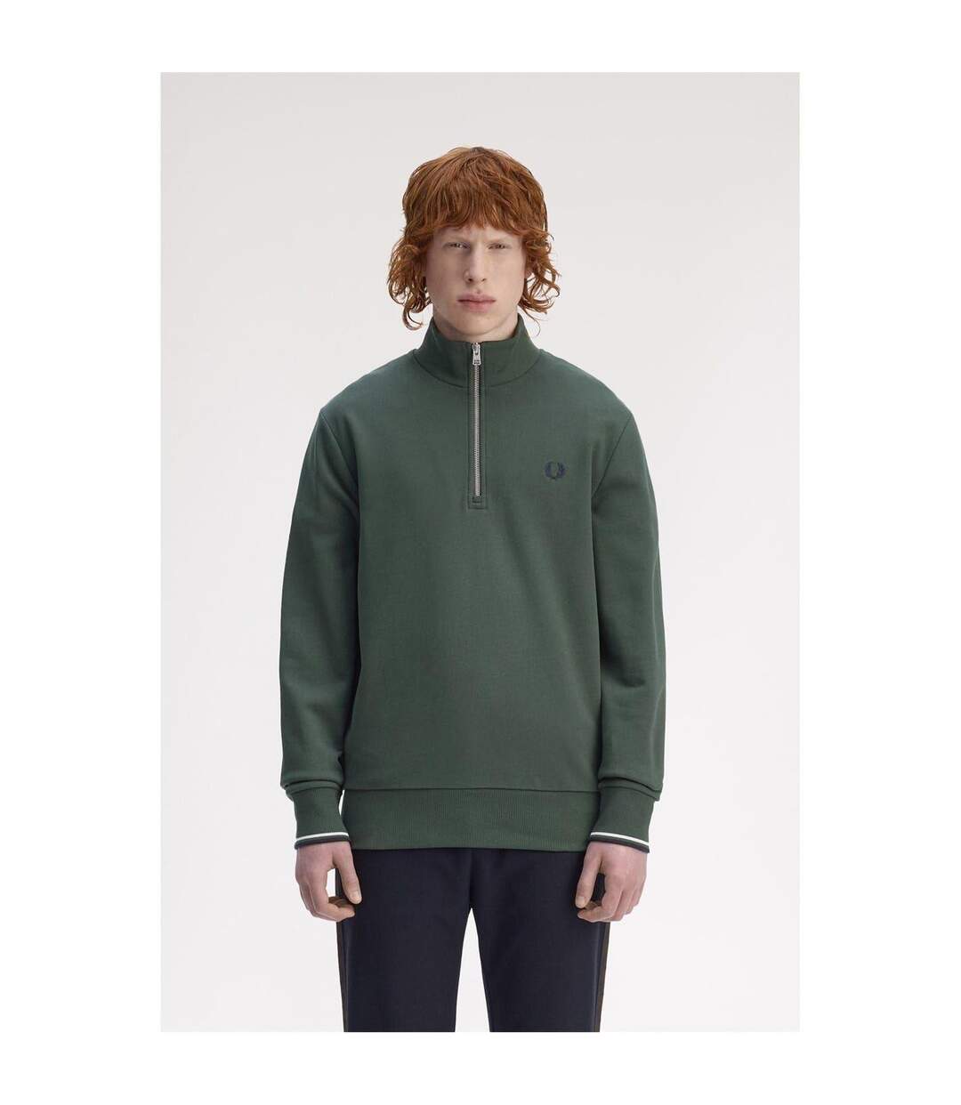 Sweat Motif/style Logo Homme Bleu Vert Fred Perry-3